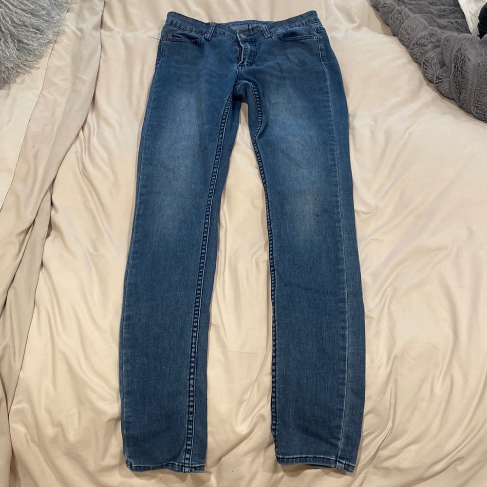 Mid rise dark wash jeans